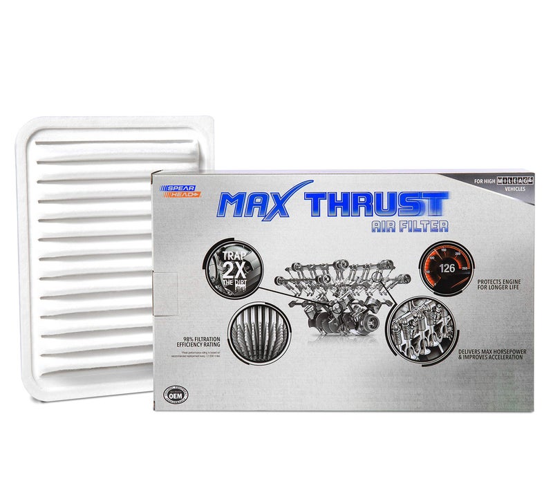 SPEARHEAD فلتر هواء محرك Spearhead MPG Defense Max Thrust Engine لجميع المركبات التي قطعت مسافة طويلة، يناسب مثل صانع المعدات الأصلية ويستعيد MPG والتسارع (MT-190) - Image 1